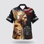 Christian Hawaiian Shirt, Jesus Christ Lion Way Maker Miracle Worker Hawaiian Shirts For Men