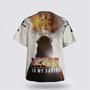 Christian Hawaiian Shirt, Jesus Is My Savior Jesus And The King Lion Christian Hawaiian Shirt