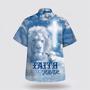 Christian Hawaiian Shirt, Faith Over Fear Bible Verse Jesus Lion Lamb Religion Hawaiian Shirt