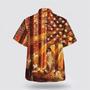 Christian Hawaiian Shirt, Us Flag Jesus Walking In The Forest With The Sheep Hawaiian Shirt