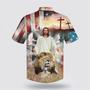 Christian Hawaiian Shirt, Jesus Lion And The Lamb Cross Hawaiian Shirts