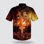 Christian Hawaiian Shirt, Faith Over Fear Lion Cross Hawaiian Shirts