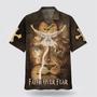 Christian Hawaiian Shirt, Faith Over Fear Jesus Lion And Dove Religion Hawaiian Shirt