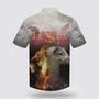 Christian Hawaiian Shirt, Jesus Open Hand Lion And The Sheep Hawaiian Shirt