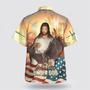 Christian Hawaiian Shirt, One Nation Under God Jesus Eagle American Flag Hawaiian Shirts