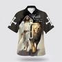 Christian Hawaiian Shirt, Jesus And Lion Let Your Faith Be Bigger Than Your Fear Hawaiian Shirt