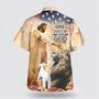 Christian Hawaiian Shirt, American Flag Jesus Open Arms One Nation Under God Hawaiian Shirt