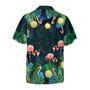 Christmas Flamingo Tropical Hawaiian Shirt Button Down Shirt, Xmas Hawaiian Shirts