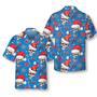 Christmas Skulls With Candy Canes Blue Version Christmas Hawaiian Shirt, Xmas Hawaiian Shirts