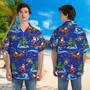 Christmas Tropical Sea Button Hawaiian Shirt, Xmas Hawaiian Shirts