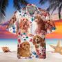 Cockapoo Dog United States Flag Hawaiian Flowers All Over Printed Hawaiian Shirt, Farm Hawaiian Shirt, Farmer Hawaii