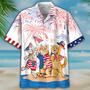 Cool Cat Hawaiian Shirt, American Shorthair Shirts Independence Day, Patriotic Cat Pet Hawaii Aloha Shirt