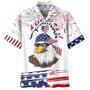 Cool Eagle American Hawaiian Shirt, Independence's Day Eagle Hawaiian Shirt In Us Flag Pattern, Eagle Hawaii Shirt