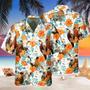 Custom Name Hereford Cow Hibiscus Flowers All Printed Hawaiian Shirt