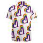 Cute Lgbt Rainbow Flag Hearts Pattern Gay Pride Hawaiian Vintage Shirt Mens Button Down Tropical Hawaii Beach Shirts