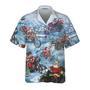 Driving With Santa On Christmas Hawaiian Shirt Motorcycle Christmas Shirt, Xmas Hawaiian Shirts