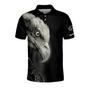 Eagle American Black And White Heartbeat Polo Shirt, Personalized Independence Day Polo Shirt