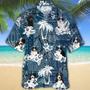 Full Print Border Doodle Hawaiian Shirt, Hawaiian Dog Shirt, Animal Hawaii Summer Beach Shirts