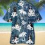 Full Print Border Doodle Hawaiian Shirt, Hawaiian Dog Shirt, Animal Hawaii Summer Beach Shirts