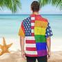 Gay Hawaiian Shirts In Usa Flag Background, Hawaiian Shirts Gay, Lesbian Hawaii Shirt, Gift For Couple Gaymer