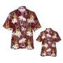 German Shepherd Hawaiian Shirt, Pet Hawaiian Shirts Red Tribal Pattern