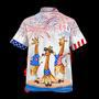 Giraffe Hawaiian Shirt For Independence's Day, Happy Of July Patriotic Giraffe Hawaii Aloha Beach Shirt Full Print