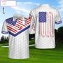 Golf American Flag New Custom Polo Shirt, White Golf Pattern Personalized Polo Shirt, Patriotic Golf Shirt For Men Coolspod