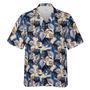 Hawaiian Camp Collar Short Sleeve Button-Down Shirt Heron Dance