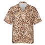 Hawaiian Camp Collar Short Sleeve Button-Down Shirt Tiger Faces, Tiger Hawaiian Shirts