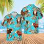 Hereford Cattle Lovers Aloha Pattern All Over Printed Hawaiian Shirt