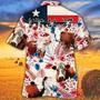 Hereford Cattle Lovers Texas Flag Hawaiian Shirt, Unisex Print Aloha Short Sleeve Casual Shirt