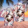 Hereford Face Hibiscus Flower All Over Printed Hawaiian Shirt