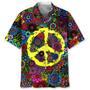 Hippie Flower Hawaiian Shirt, Colorful Hippie Floral Hawaii Beach Shirt, Summer Aloha Beach Shirts