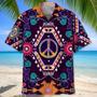 Hippie Guitar Hawaiian Shirt For Men And Women, Cool Hippie Aloha Beach Shirts, Hippie Hawaiian Shirt For Summer