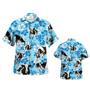 Holstein Blue Floral Hawaiian Shirt, Cow Hawaiian Shirt