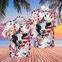 Holstein Face Hibiscus Flower All Over Printed Hawaiian Shirt