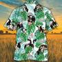 Holstein Friesian Cattle Lovers Tropical Plant Hawaiian Shirt, Unisex Print Aloha Short Sleeve Casual Shirt