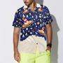 Hyperfavor Christmas Snowman Surfing Hawaiian Shirt, Xmas Hawaiian Shirts