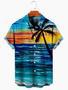 Landscape Coconut Tree Print Hawaiian Shirt, Hawaii Shirt With Coconut Tree, Gift For Him