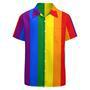 Lgbt Rainbow Gay Pride Flag Hawaiian Vintage Shirt Mens Button Down Plus Size Tropical Hawaii Beach Shirts