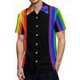 Lgbt Stripes Hawaiian Vintage Shirt Mens Button Down Plus Size Tropical Hawaii Beach Shirts