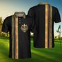 Luxury Baroque Pattern Golf Polo Shirt, Golden Greek Key Pattern Polo Shirt, Best Golf Shirt For Men Coolspod