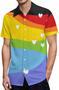 Men's Casual Button Down Hawaiian Shirt Pride Month Rainbow Lgbt Print Summer Hawaiian Shirts Beach Shirts Gift