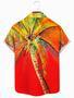 Men's Gradient Coconut Tree Print Hawaiian Shirt, Cool Hawaiian Shirt, Gift For Him