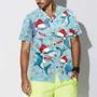 Merry Christmas Shark Santa Hat Christmas Hawaiian Shirt, Xmas Hawaiian Shirts