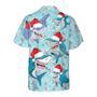 Merry Christmas Shark Santa Hat Christmas Hawaiian Shirt, Xmas Hawaiian Shirts