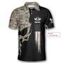 Personalized All Over Print Darts Skull Army Flag Custom Polo Shirts For Men