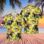 Personalized Name Black Angus Cattle Pineapples All Over Printed Hawaiian Shirt