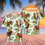 Personalized Name Hereford Cattle Pineapples All Over Printed Hawaiian Shirt