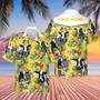 Personalized Name Holstein Friesian Cattle Pineapples All Over Printed Hawaiian Shirt